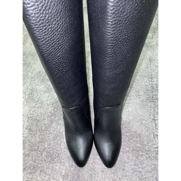 Christian Louboutin Civiliza 100 Black Calf Leather Knee High Wedge Heel Boot 38 - Picture 7 of 12